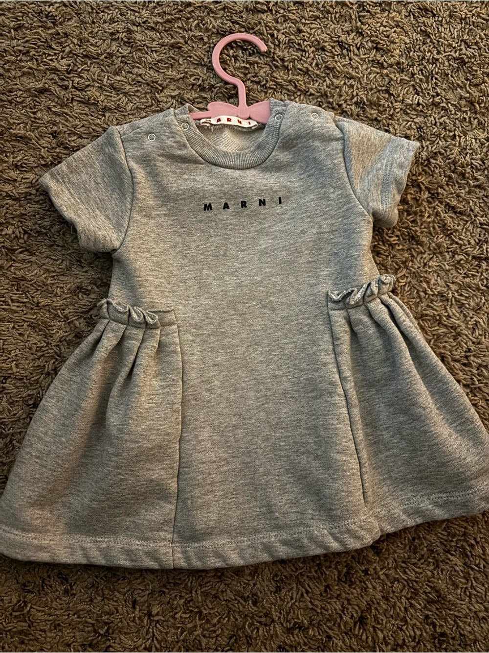 Marni Grey Short-Sleeve Sweatshirt Dress for Girls